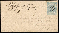 Confederacy, 1861, 10¢ light blue, Paterson printing. Large margins ...