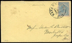 Confederacy, 1861, 10¢ light blue, Paterson printing. Clear to ...