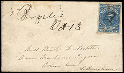 Confederacy, 1861, 10¢ dark blue, Paterson printing. Clear to large ...