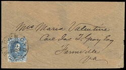 Confederacy, 1862, 5¢ blue. Tight and mostly clear margins all ...