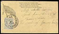 Confederacy, 11-Star Flag. Patriotic design on yellow cover to South ...