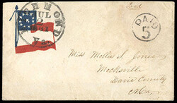 Confederacy, 12-Star Flag. Showing unusual downward shift of red ...