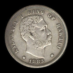 Hawaii, 1883, 10¢ - Dime. Extremely Fine and scarce. Estimate; $150 ...