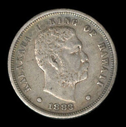 Hawaii, 1883, 10¢ - Dime. Extremely Fine and scarce. Estimate; $150 ...
