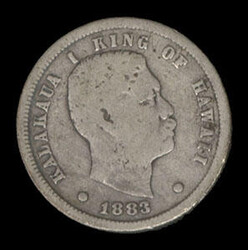 Hawaii, 1883, 10¢ - Dime. Very Fine and attractive. Estimate; $75 - ...