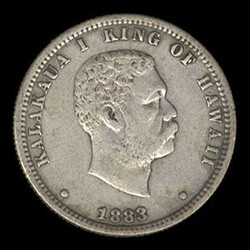 Hawaii, 1883, 25¢ Quarter. Very Fine. Estimate; $100 - ...