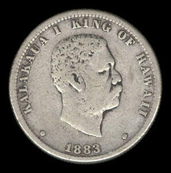 Hawaii, 1883, 25¢ Quarter. F.-V.F. and attractive. Estimate; $75 - ...