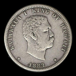 Hawaii, 1883, 25¢ Quarter. F.-V.F. and attractive. Estimate; $75 - ...
