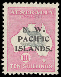 North West Pacific Islands, 1915-16, Kangaroo and Map, 10s Gray & ...