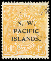 North West Pacific Islands, 1915-16, King George V, 4d Yellow Orange ...