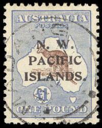 North West Pacific Islands, 1915-16, Kangaroo and Map, £1 Chocolate ...