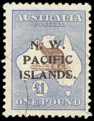 North West Pacific Islands, 1915-16, Kangaroo and Map, £1 Chocolate ...