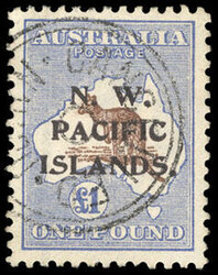 North West Pacific Islands, 1915-16, Kangaroo and Map, £1 Chocolate ...