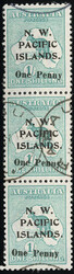 North West Pacific Islands, 1918, Kangaroo and Map, 1d on 1s green. ...