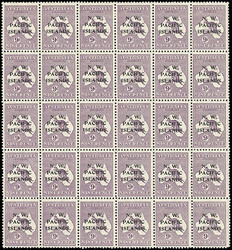 North West Pacific Islands, 1918-23, Kangaroo and Map, 9d Violet. 3rd ...