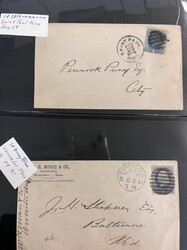 About 75 early US covers in 1870s-1880s period. On 1c, 2c, and 3c ...