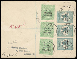 North West Pacific Islands, 1918-23, 1s Kangaroo and ½p Strips of ...