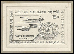 United Nations, Air Post 15c Artists Sketches, 1951. Group of four ...