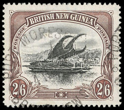 Papua, 1905, "British New Guinea", 2s6d black & brown, medium to ...