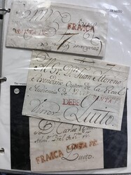 Colombia, Stampless Cover Collection, 1780-1850. Well over 100 covers ...