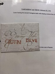 Colombia, Stampless Cover Collection, 1780-1850. Well over 100 covers ...