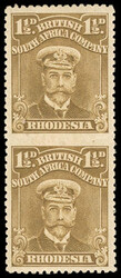 Rhodesia, 1923, King George V "Admiral", 1½d brown ocher, perf 14, ...