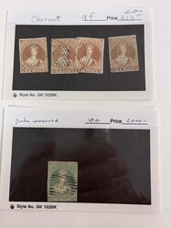 New Zealand, Dealer Stock, 1855-1940. Hundreds of stamps on dealer ...