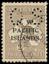 North West Pacific Islands, OS Perfin group. 13 pieces in all, both ...