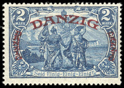 Danzig, 1920, 2m gray blue with carmine overprint. O.g., hinge ...
