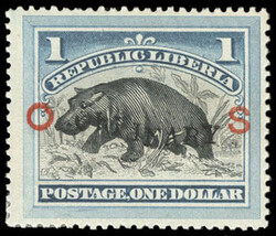 Liberia, 1901-02, $1 Blue & Black Official, "Ordinary" Handstamp. ...