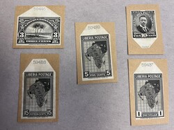 Liberia, 1928, 3¢-$1 Map & Views issues, master die proofs. All five ...