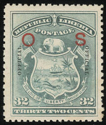Liberia, 1892, 1¢-32¢ Officials, Additional "O.S." Overprints. The ...
