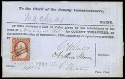 (Maine) Machaisport, Me. Two folded covers (1858 &amp; 1859) ...