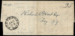 (Wisconsin Territory) Southport, Wis. T., Jan 28. Bold cds on folded ...