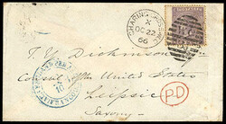 United States Despatch Agent, B.F. Stevens, London, Oct 22 1866. Red ...