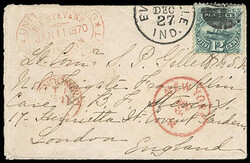 United States Despatch Agent, B.F. Stevens, London, Jan 11 1870. Red ...