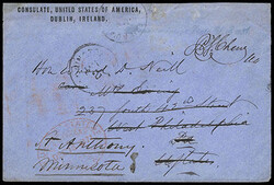 United States Despatch Agent, B.F. Stevens, London, Dec 13 1871. Red ...