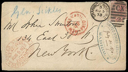 United States Despatch Agent, B.F. Stevens, London, Aug 5, 1873. Red ...