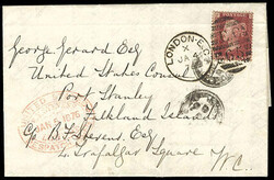 United States Despatch Agent, B.F. Stevens, London, Jan 5 1876. Red ...
