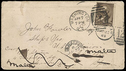 B.F. Stevens, 4 Trafalgar Sq., London (Care of). Endorsement on cover ...