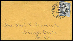 Confederacy, Charleston, S.C., 1861, 5¢ blue. Huge large margins ...