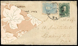 Confederacy, 1862, 5¢ light milky blue. Margins large to touching, ...