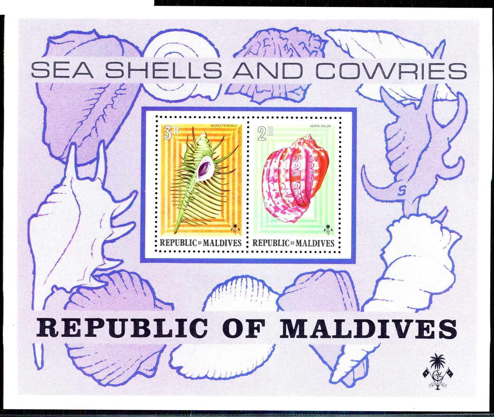 Muscheln/Schnecken-Block 1975, snail, siehe Abbildung.