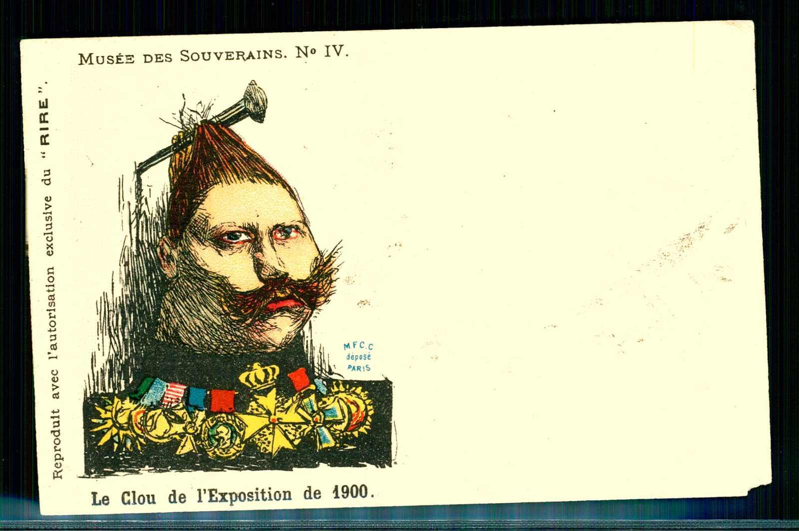 Paris, Ausstellung 1900, Humor-Karte aus dem Museum der Souveniere, ...