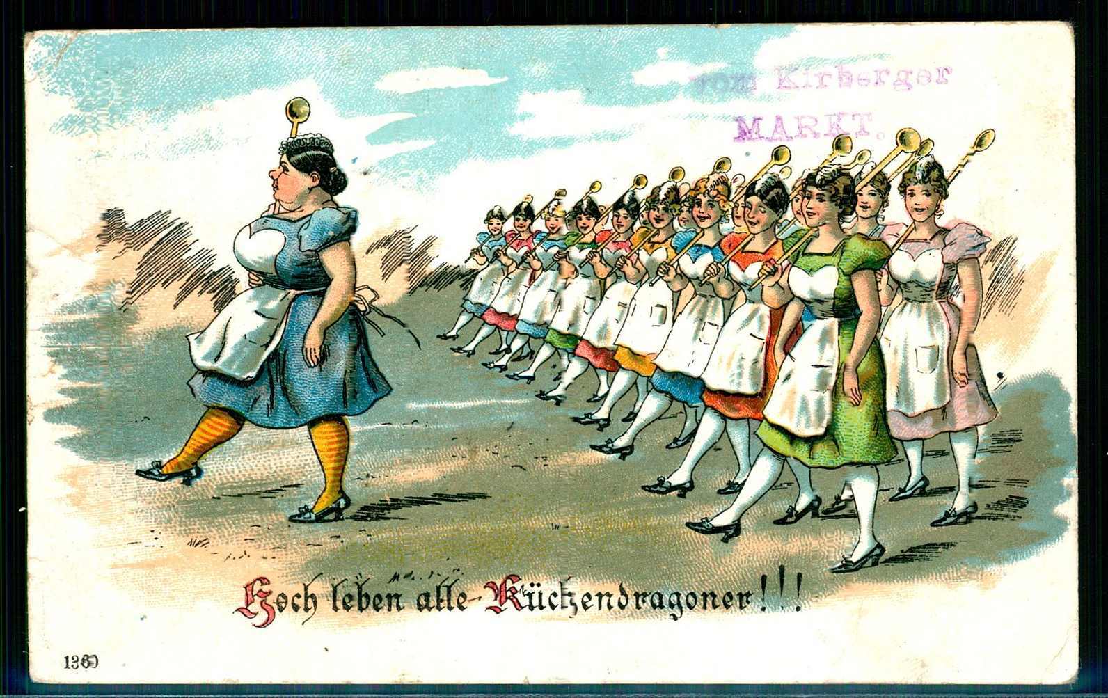 Nidda, Humor-Karte 'Hoch leben alle Küchendragoner', gelaufen, ...