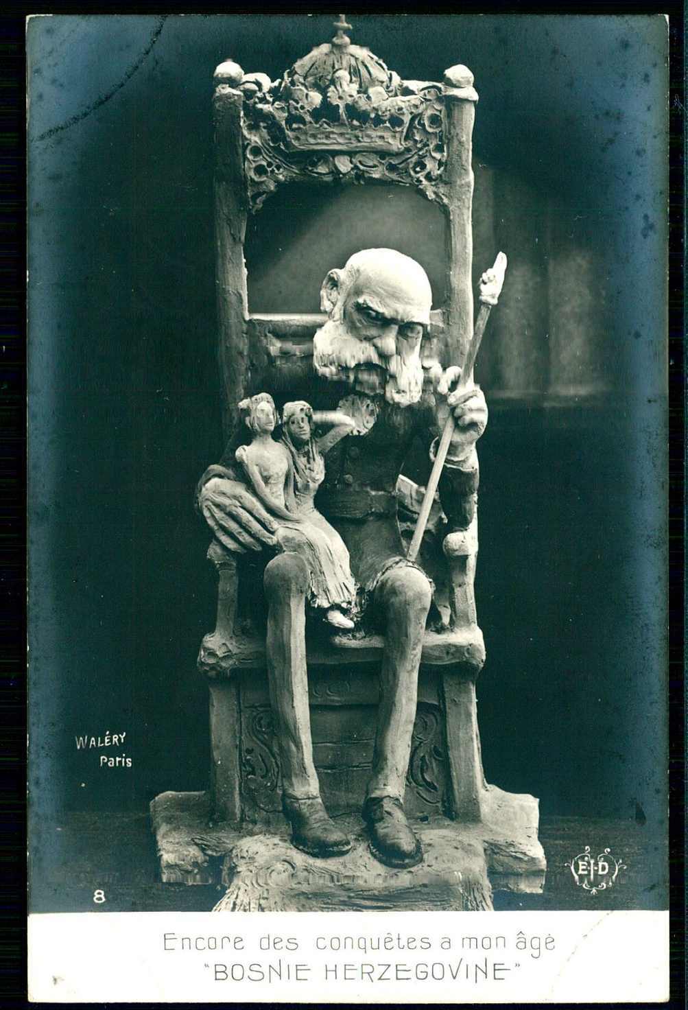antiösterreichische Spottkarte über Kaiser Franz Joseph als ...