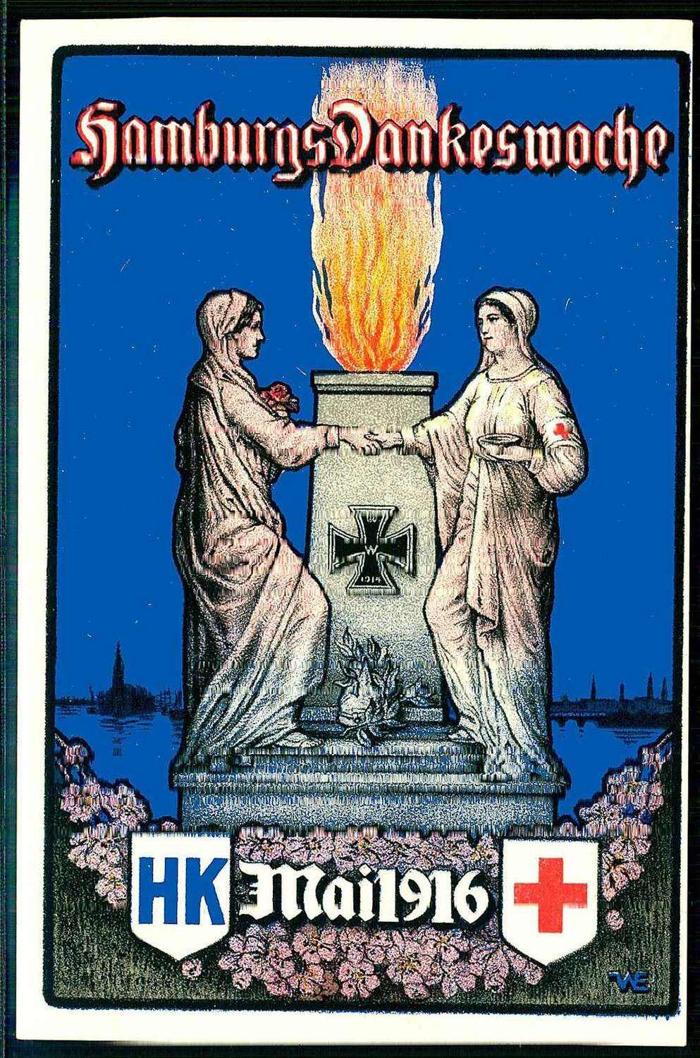 I. WK, Wohlfahrts/Spendenkarte: 'Hamburgs Dankeswoche Mai 1916', ...