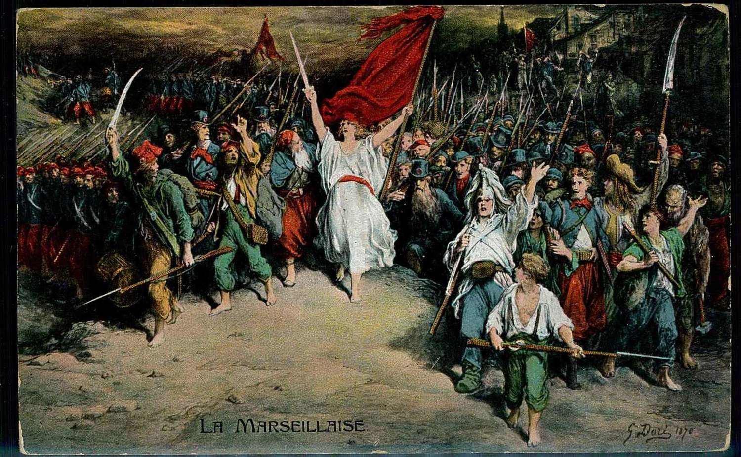 La Marseillaise, politische Propagandakarte um 1910, Erhaltung siehe ...