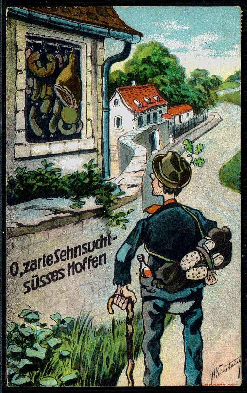 Wanderburschenkarte, zu Erinnerung an die damals üblichen ...