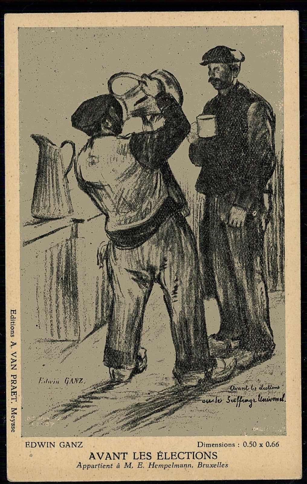 Belgien: Edwin Ganz, Avant Les Elections, um 1910, ungebraucht, gute ...